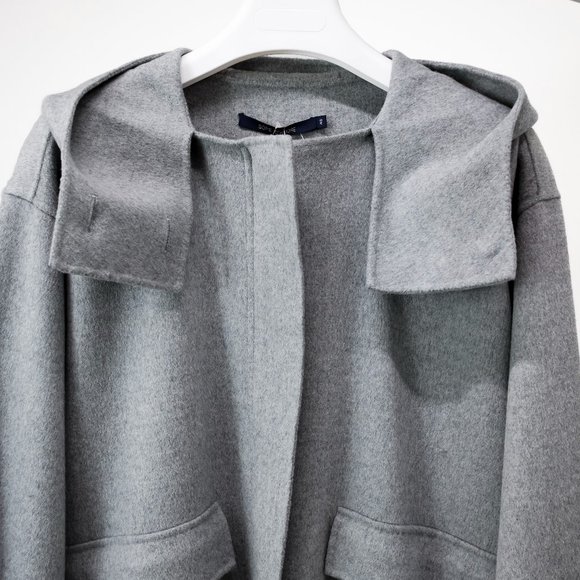 Sofie D’Hoore Candia Light Grey Hooded Coat - Picture 3 of 14